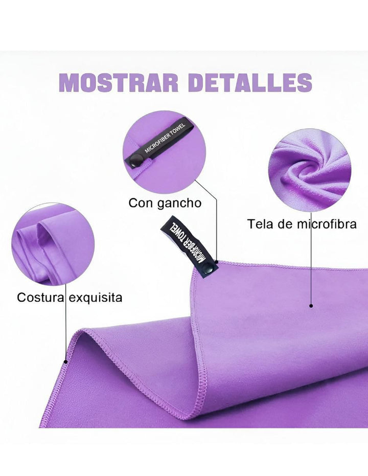 Set de Toallas de Microfibra Secado Rápido 3 Piezas - Image 2