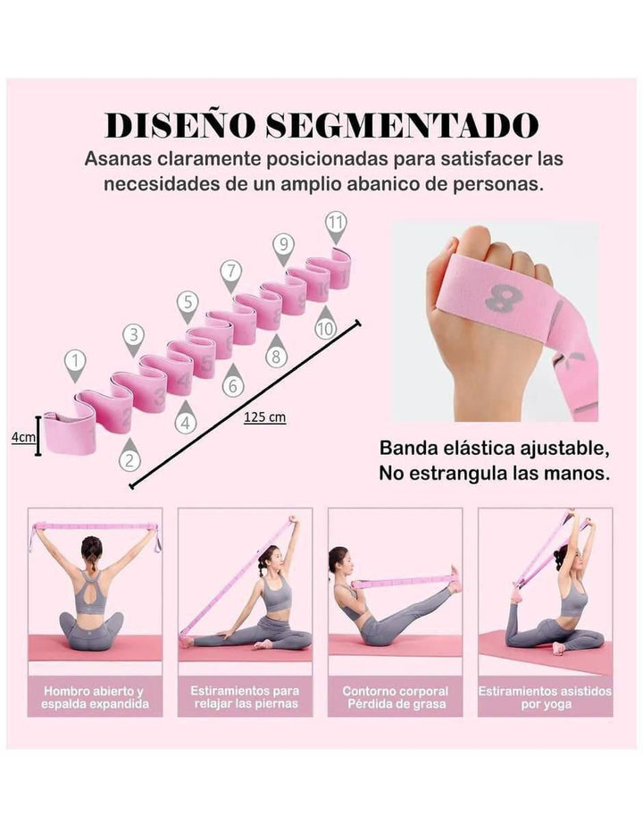 Banda Elastica Yoga con Bucles para Flexibilidad - Image 4