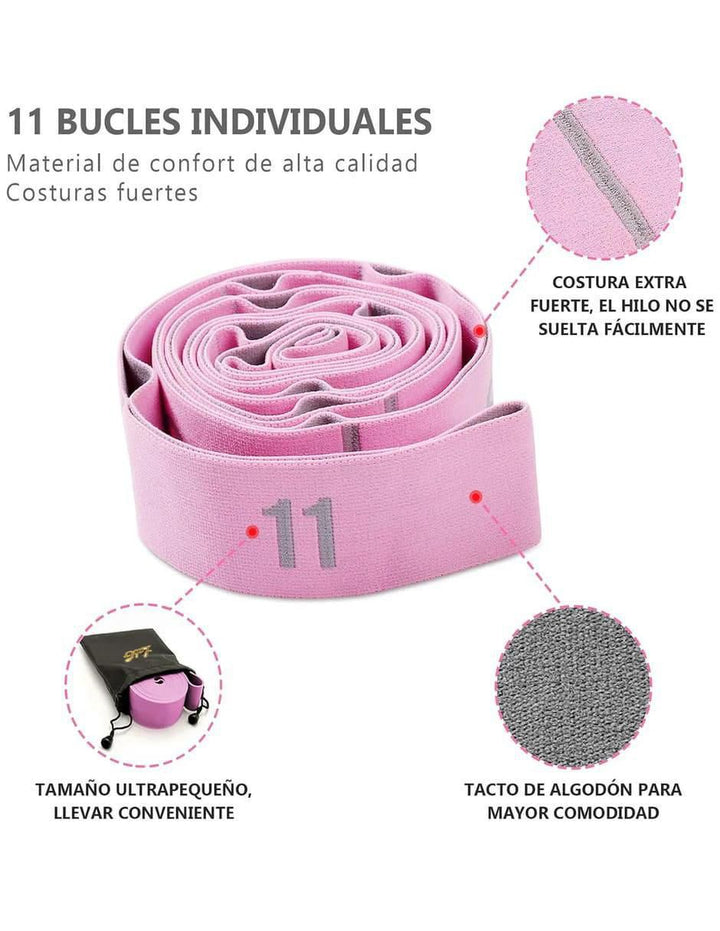 Banda Elastica Yoga con Bucles para Flexibilidad - Image 2