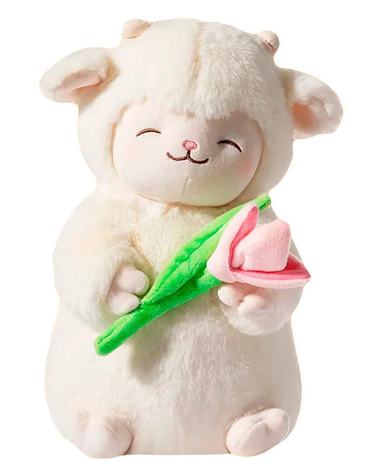 Peluche Cordero Kawaii con Tulipán 25 cm - Image 1