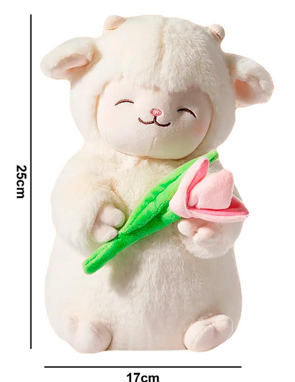 Peluche Cordero Kawaii con Tulipán 25 cm - Image 3