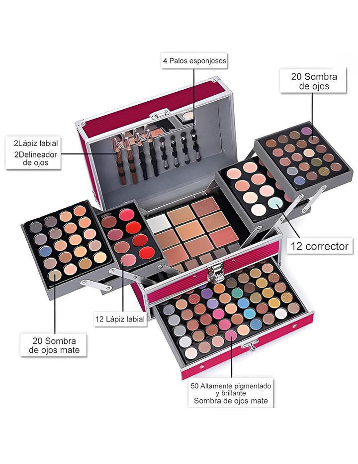 Set de Maquillaje 132 Tonos Profesional - Image 3