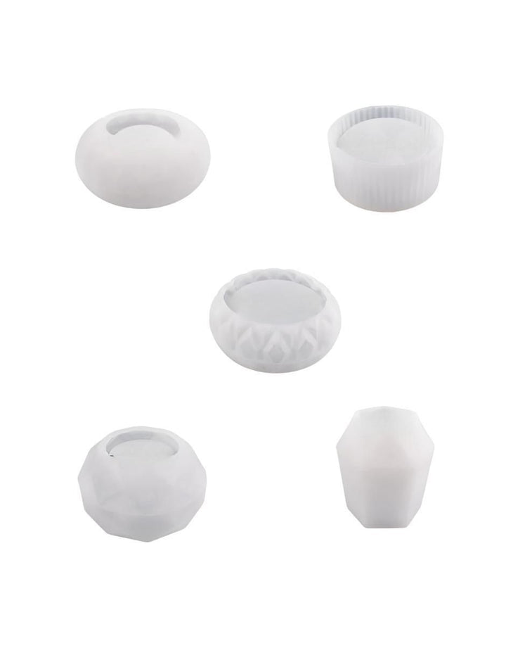Set 5 Macetas Silicón Flexible Blanco - Image 1