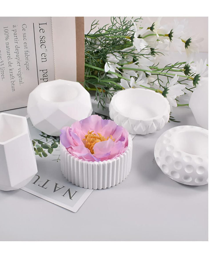 Set 5 Macetas Silicón Flexible Blanco - Image 3