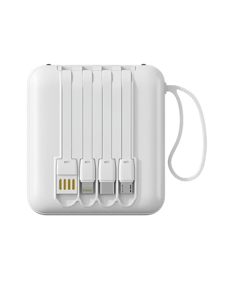 Batería Portátil 10000 mAh Blanca Cargador - Image 2