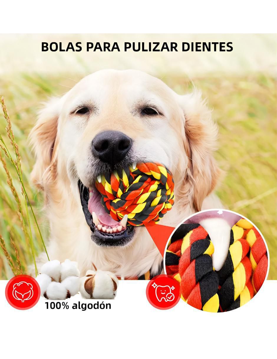 Set de 6 Pelotas para Perro Algodón Resistente - Image 2