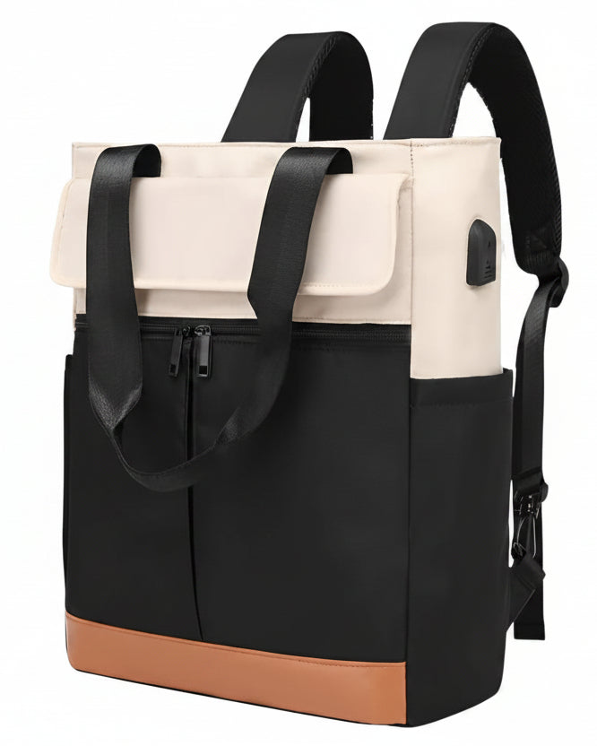 Mochila Escolar Impermeable Lona Negra - Image 1