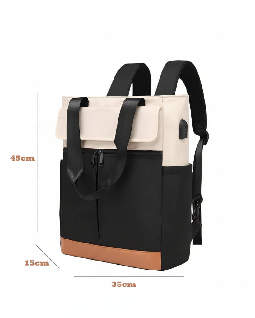 Mochila Escolar Impermeable Lona Negra - Image 5