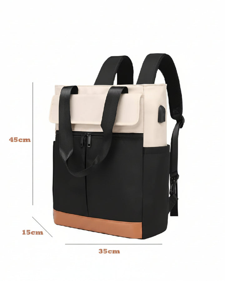 Mochila Escolar Impermeable Lona Negra - Image 5