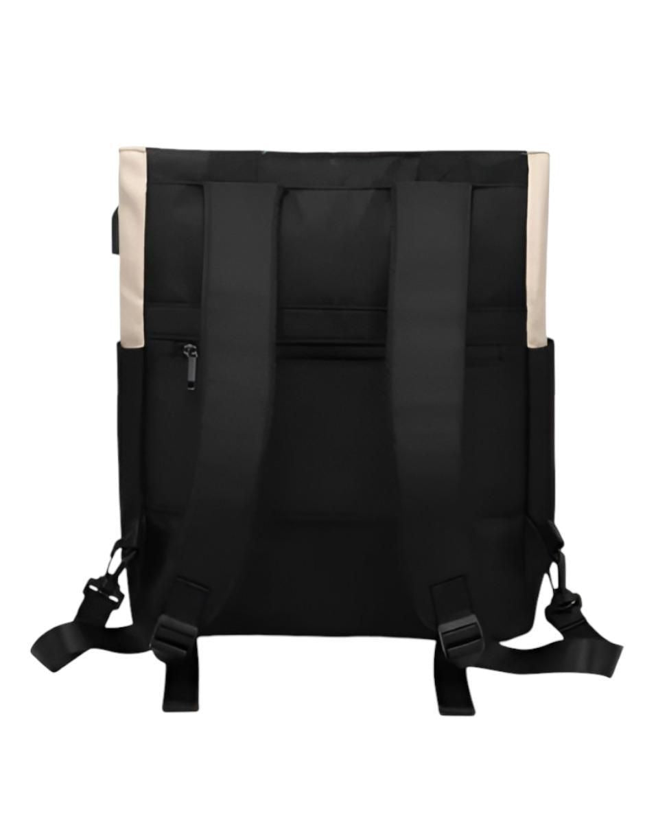 Mochila Escolar Impermeable Lona Negra - Image 4