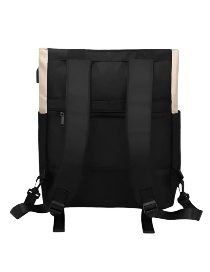 Mochila Escolar Impermeable Lona Negra - Image 4