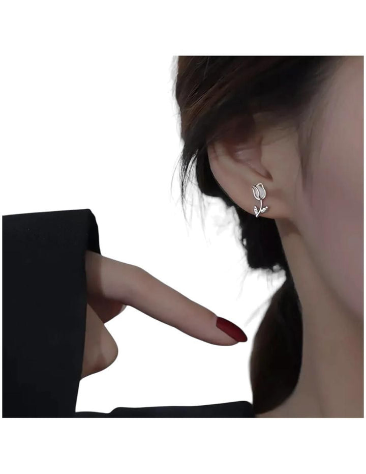 Aretes y Collar de Flor Plata 925 - Image 3