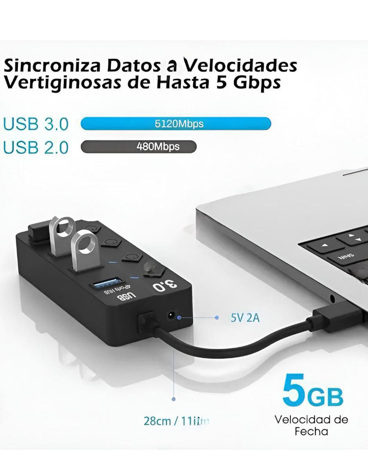 Hub USB de 4 Puertos para Laptop - Image 3