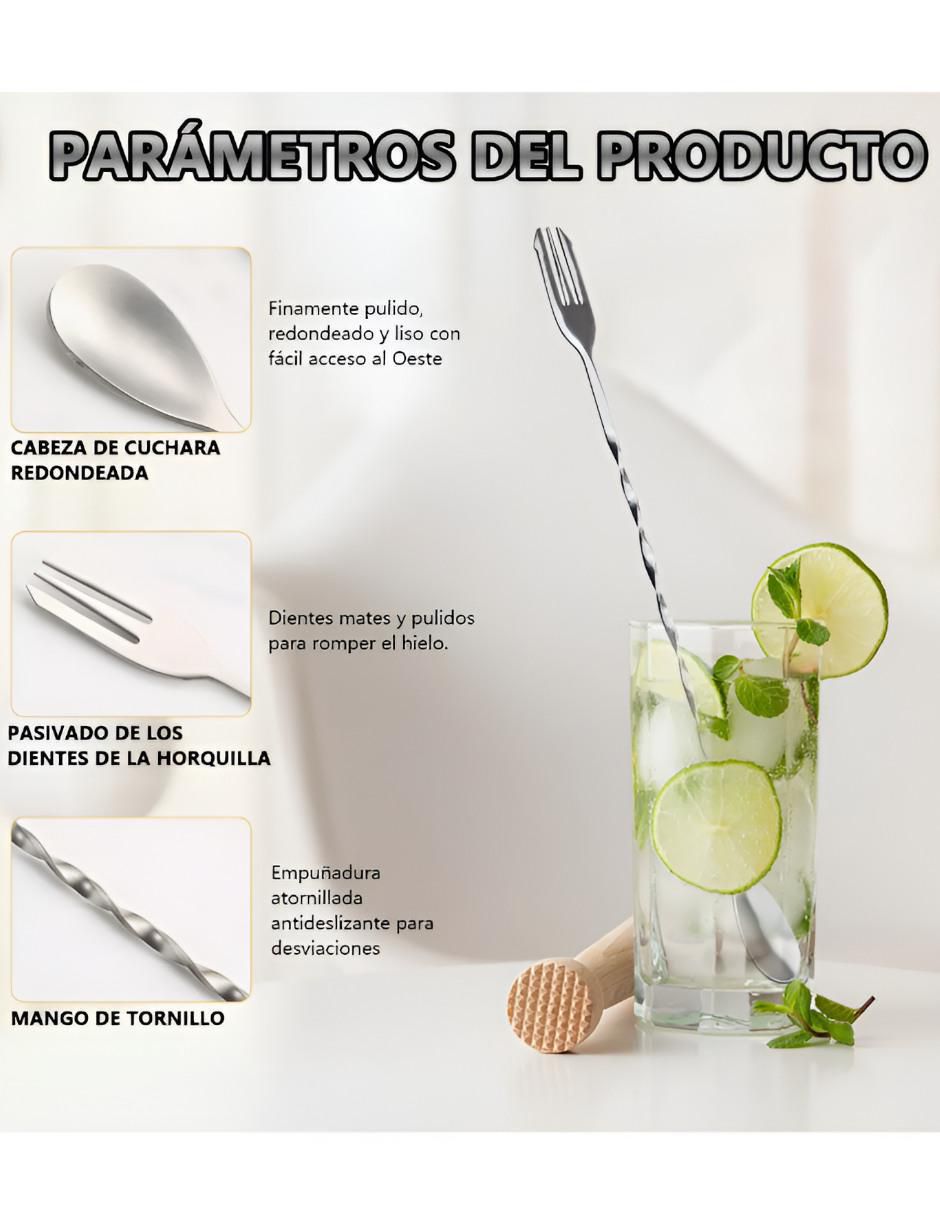 Agitadores de Bebidas Acero Inoxidable Set 6pz - Image 2