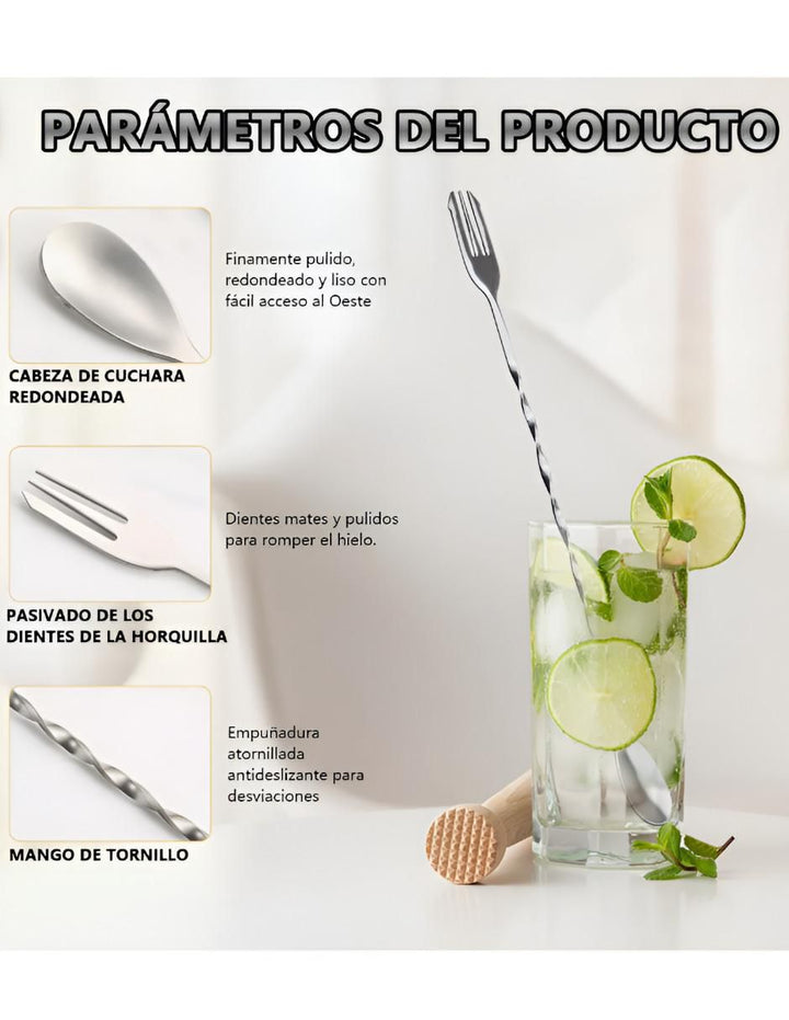 Agitadores de Bebidas Acero Inoxidable Set 6pz - Image 2