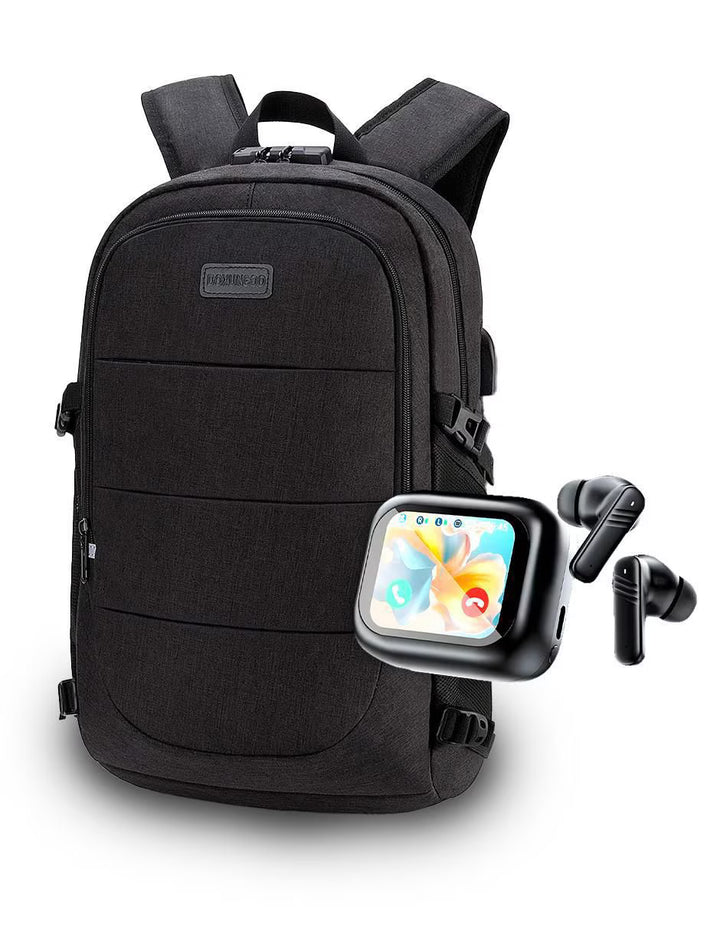 Mochila Antirrobo Con Candado Y Audífonos Bluetooth