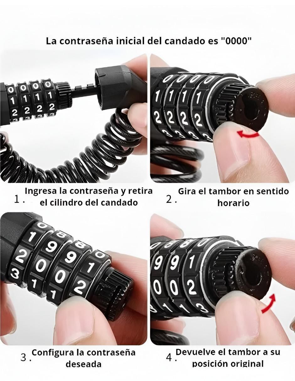 Candado de Cable con Combinación - Image 3