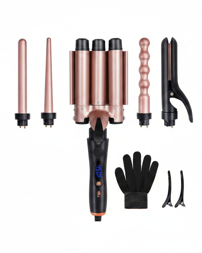 Rizador de Cabello 5 en 1 Cerámica con Iones Rosa - Image 1
