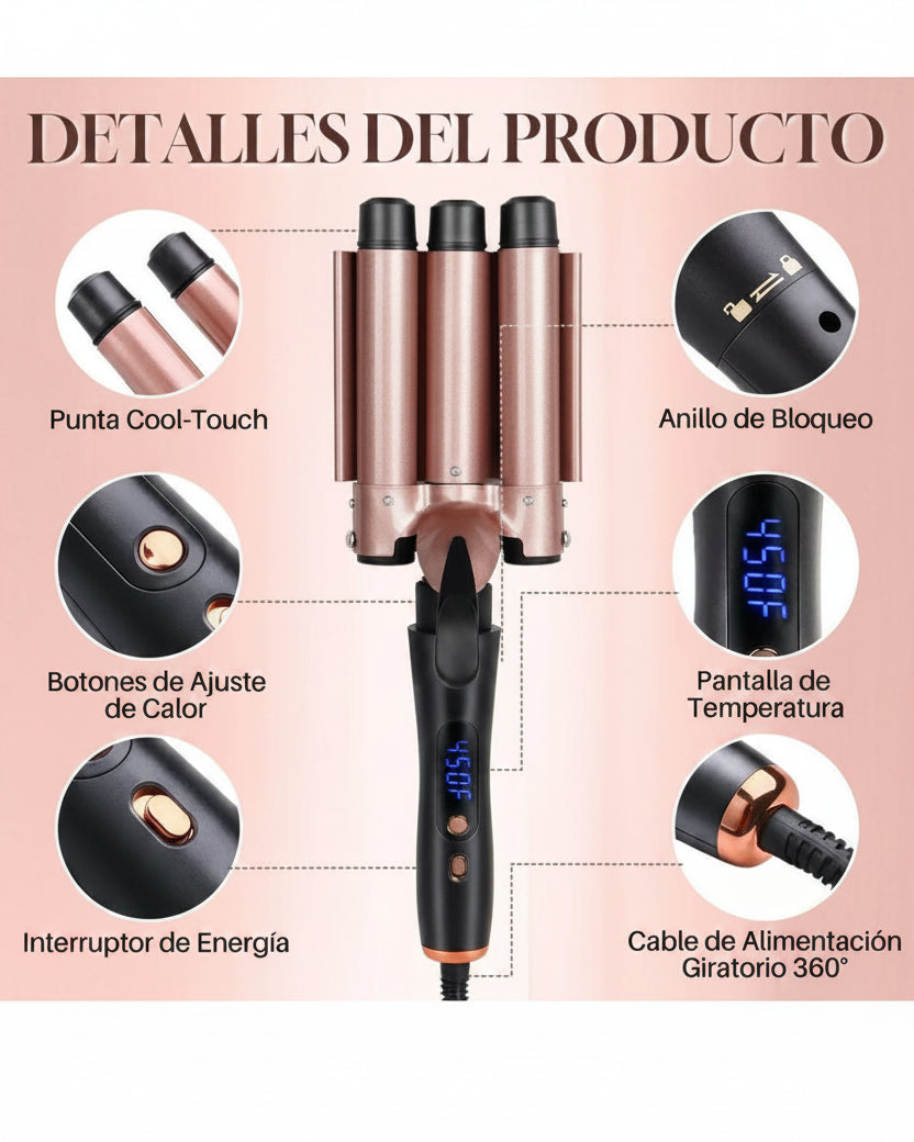 Rizador de Cabello 5 en 1 Cerámica con Iones Rosa - Image 2