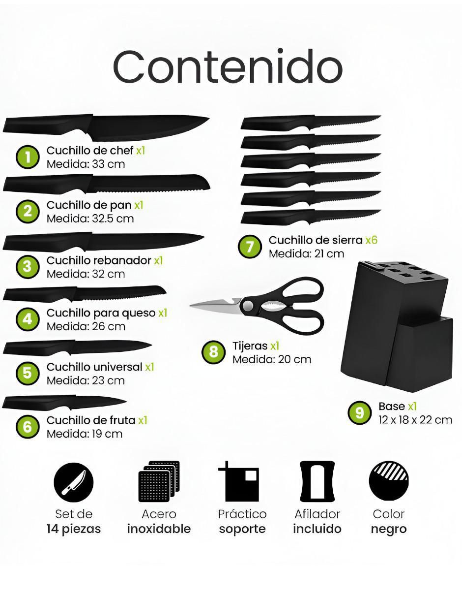 Set de Cuchillos de Cocina 14 Piezas - Image 4