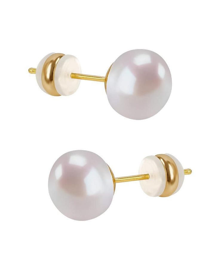Aretes de Perla Plata 18K Chapado Oro - Image 1