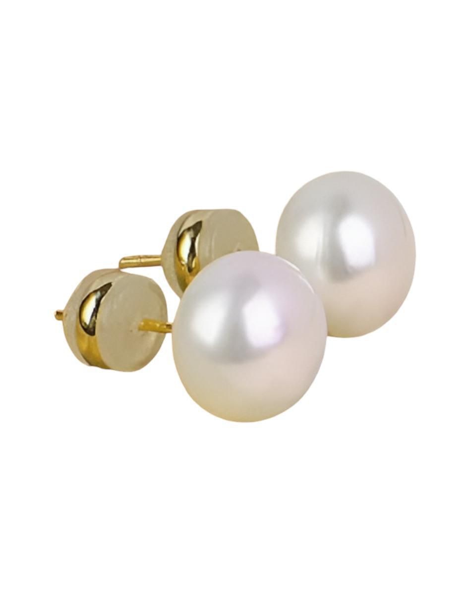 Aretes de Perla Plata 18K Chapado Oro - Image 2