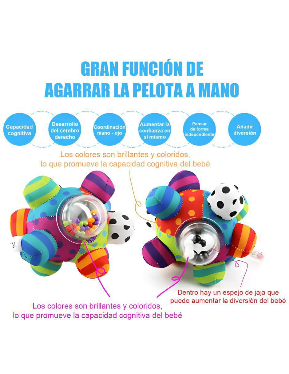 Pelota Sensorial Multicolor con Sonido para Bebé - Image 2