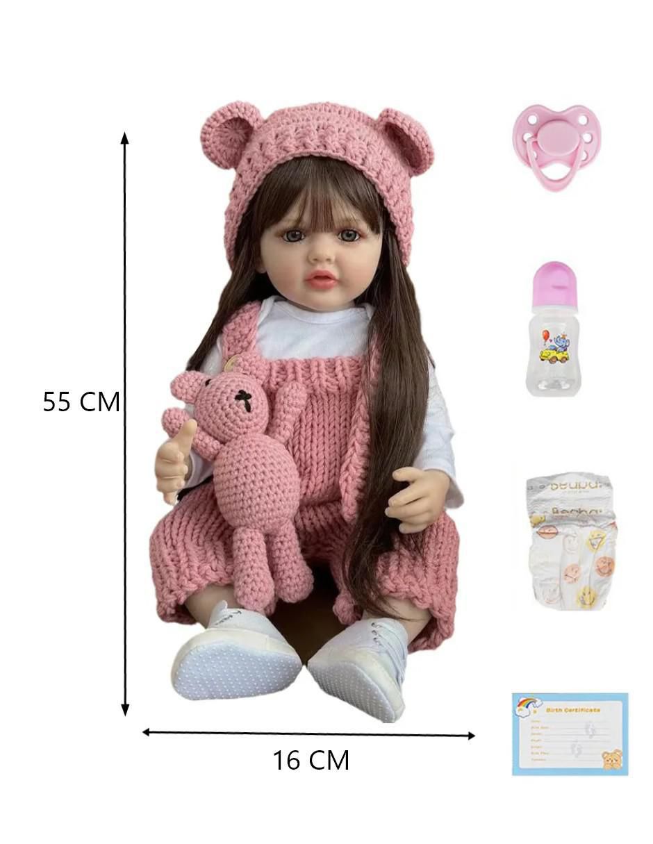 Muñeca Reborn Silicona Realista 55cm - Image 4