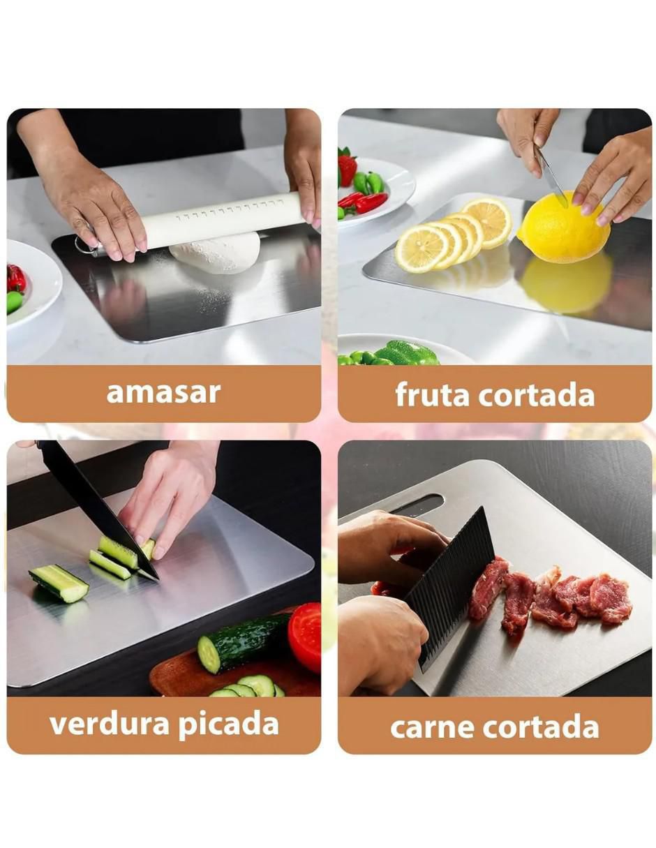 Tabla para Picar Acero Inoxidable 24x15cm - Image 2