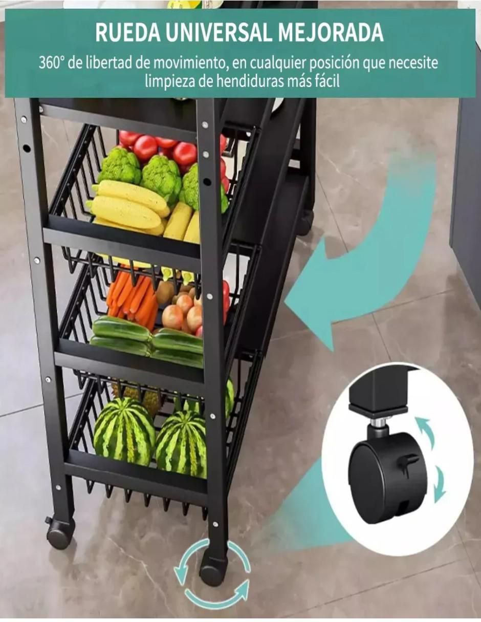 Estante Metal de Cocina con Ruedas 90cm - Image 4
