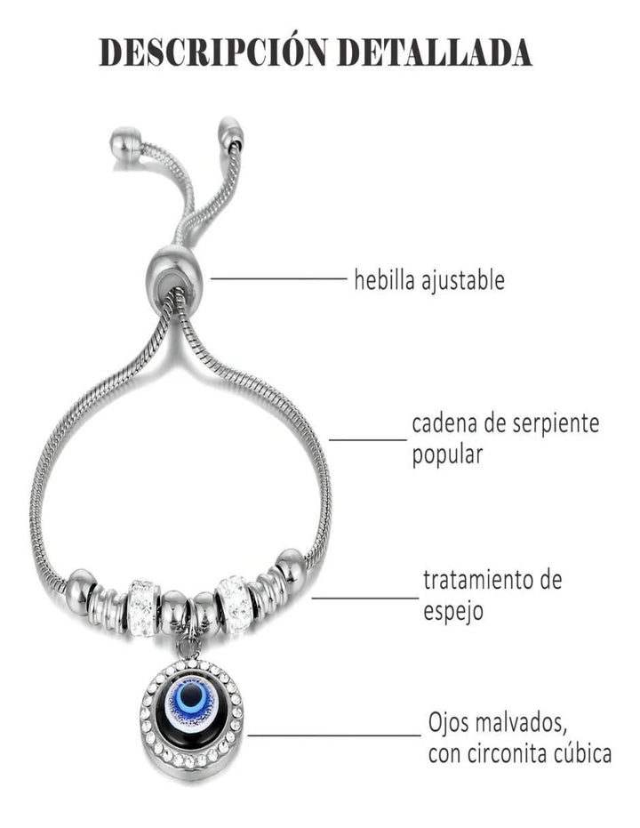 Collar y Pulsera Ojo Turco Titanio - Image 6