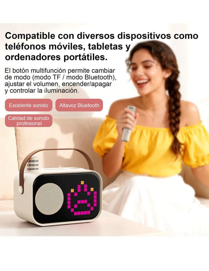 Bocina Karaoke con 2 Micrófonos Inalámbricos - Image 2