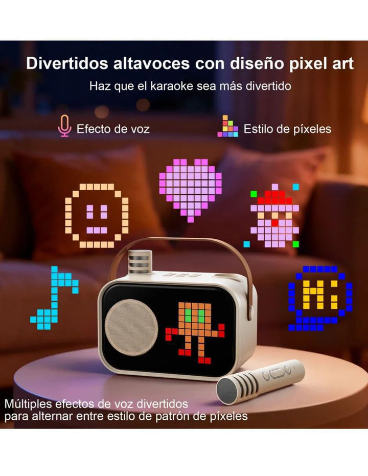 Bocina Karaoke con 2 Micrófonos Inalámbricos - Image 3