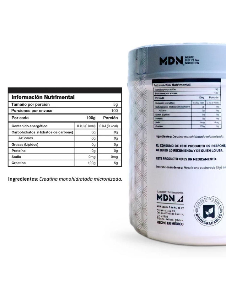 Creatina Monohidratada MDN 500g Natural - Image 3