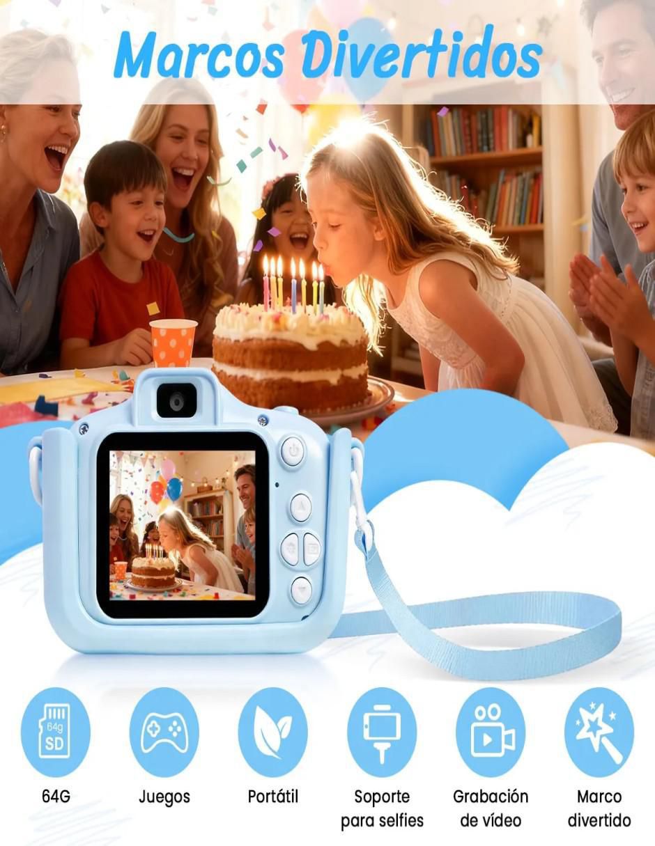 Cámara Digital 48MP con Tarjeta 64GB para Niños - Image 3