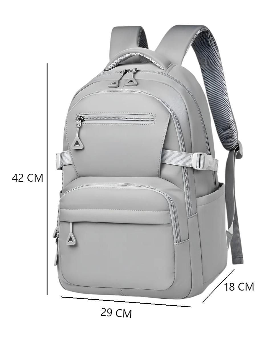 Mochila Escolar Impermeable Gris - Image 6