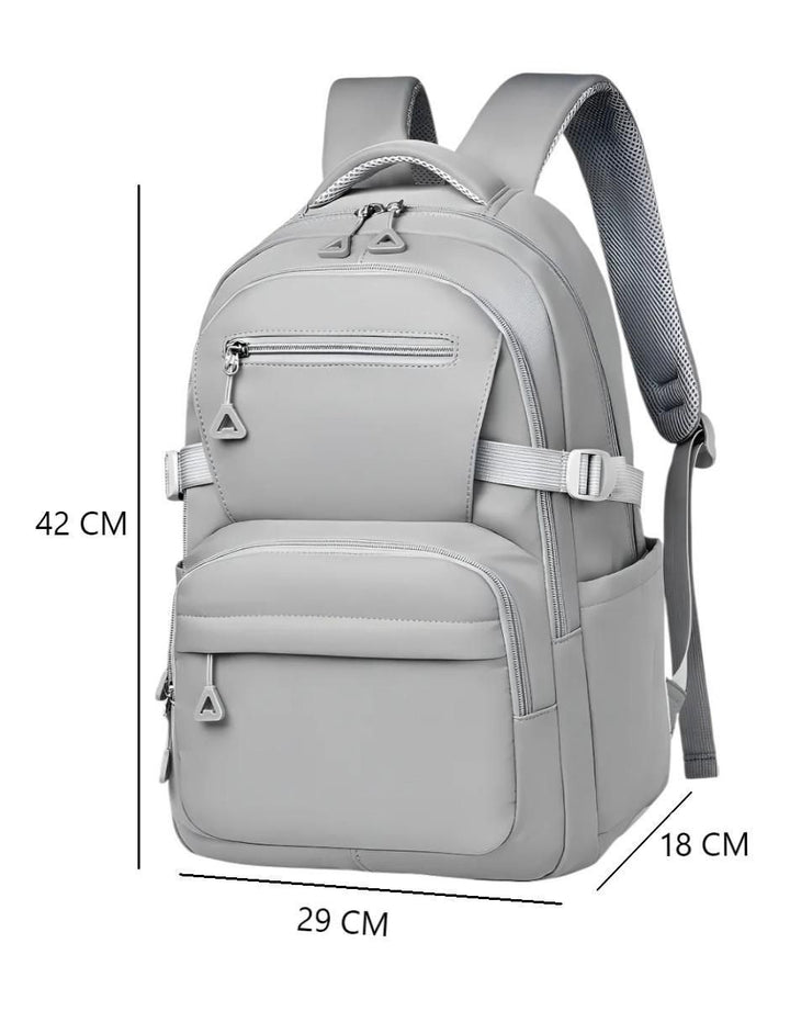 Mochila Escolar Impermeable Gris - Image 6