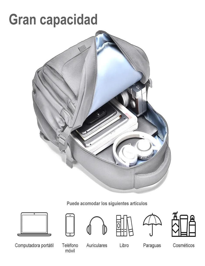 Mochila Escolar Impermeable Gris - Image 4