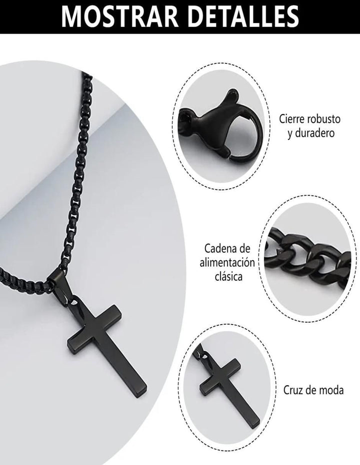 Collar y Pulsera de Cruz Doble Hebra - Image 3