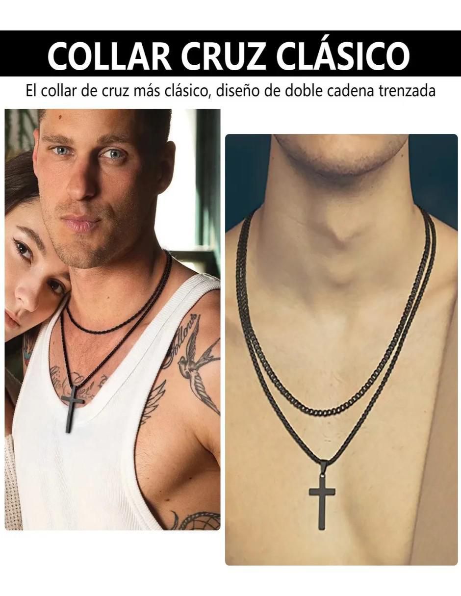 Collar y Pulsera de Cruz Doble Hebra - Image 4