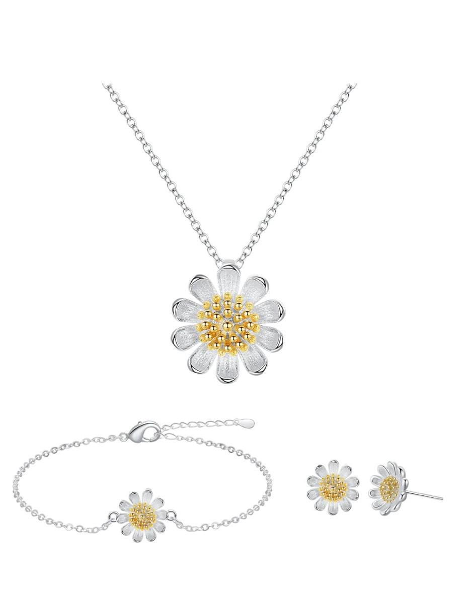 Conjunto de Joyas Flor Elegante 3 Piezas - Image 1