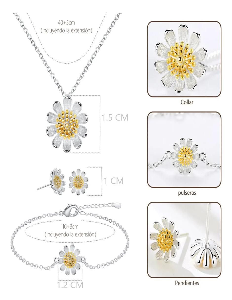 Conjunto de Joyas Flor Elegante 3 Piezas - Image 5