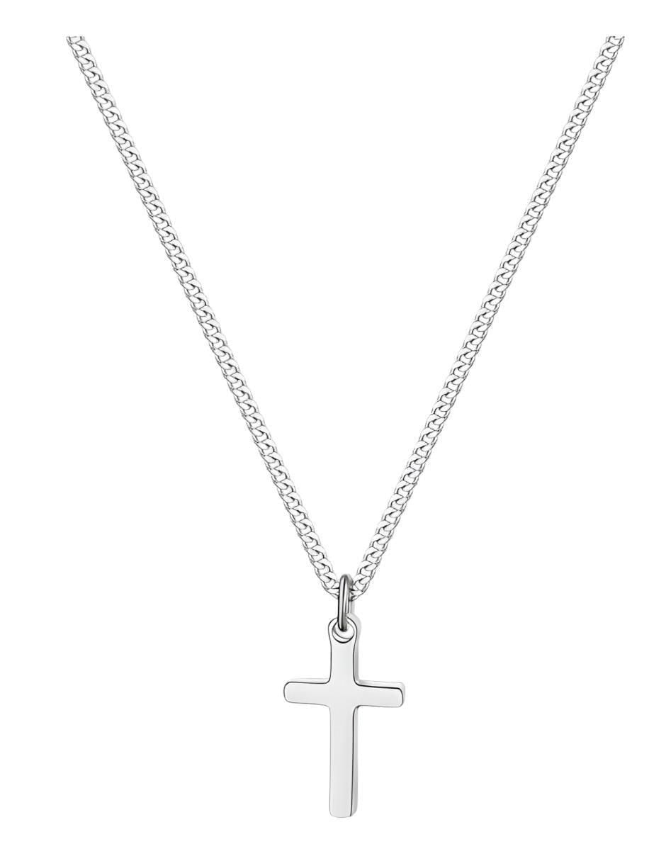 Collar de Cruz Plateado - Image 1