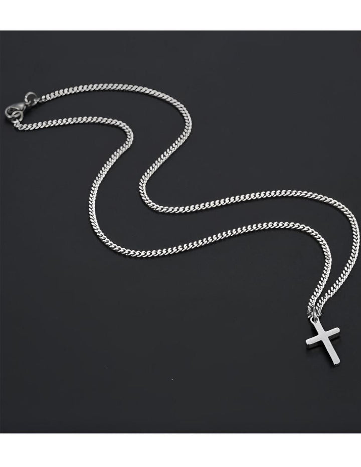Collar de Cruz Plateado - Image 2