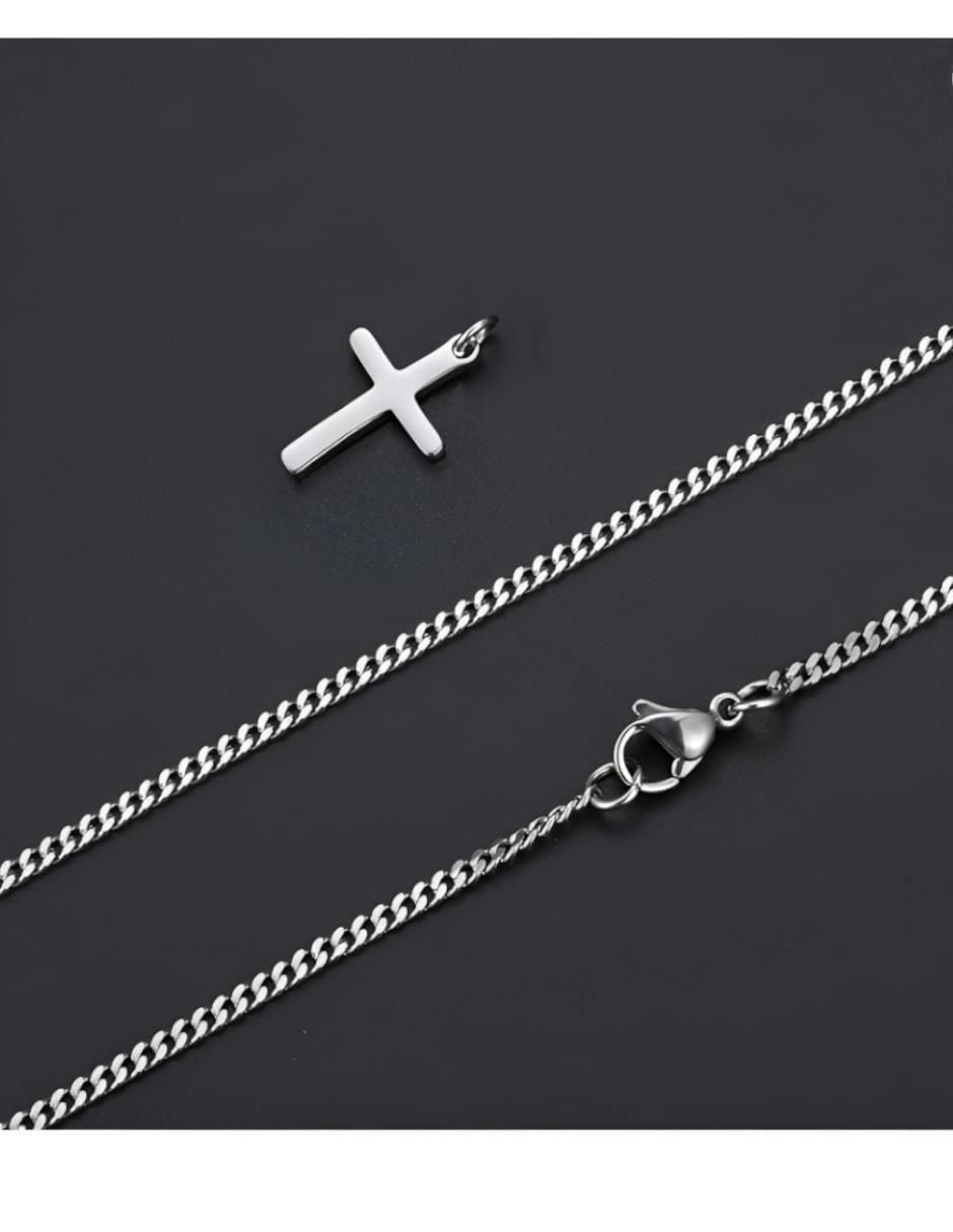 Collar de Cruz Plateado - Image 3