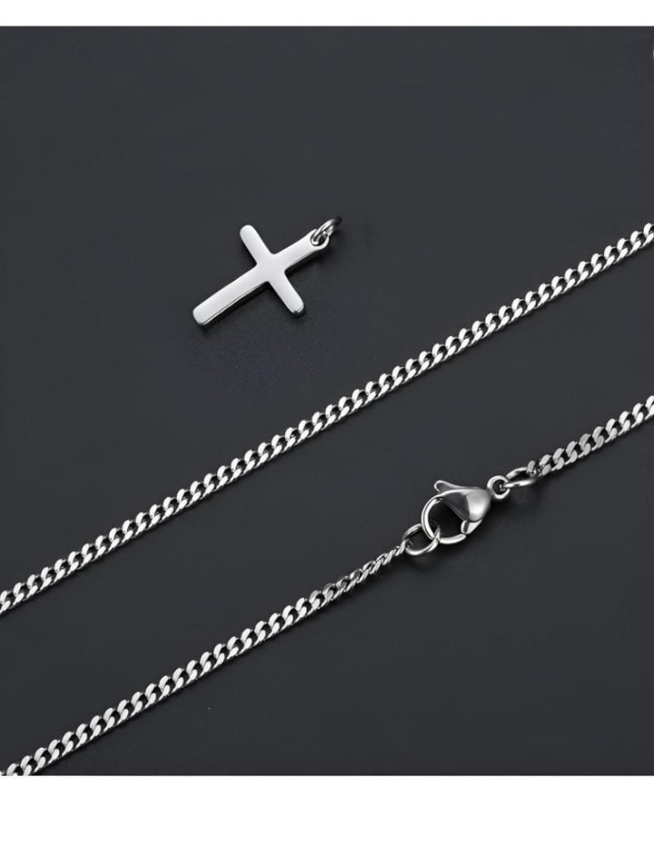 Collar de Cruz Plateado - Image 3