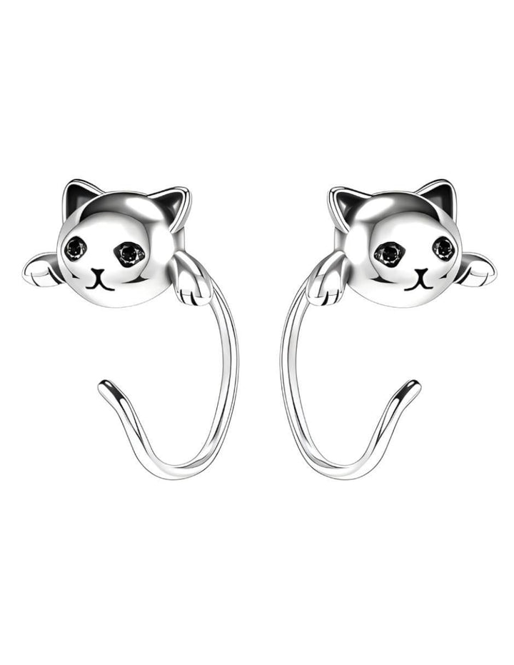 Aretes de Gata Plata 925 - Image 3