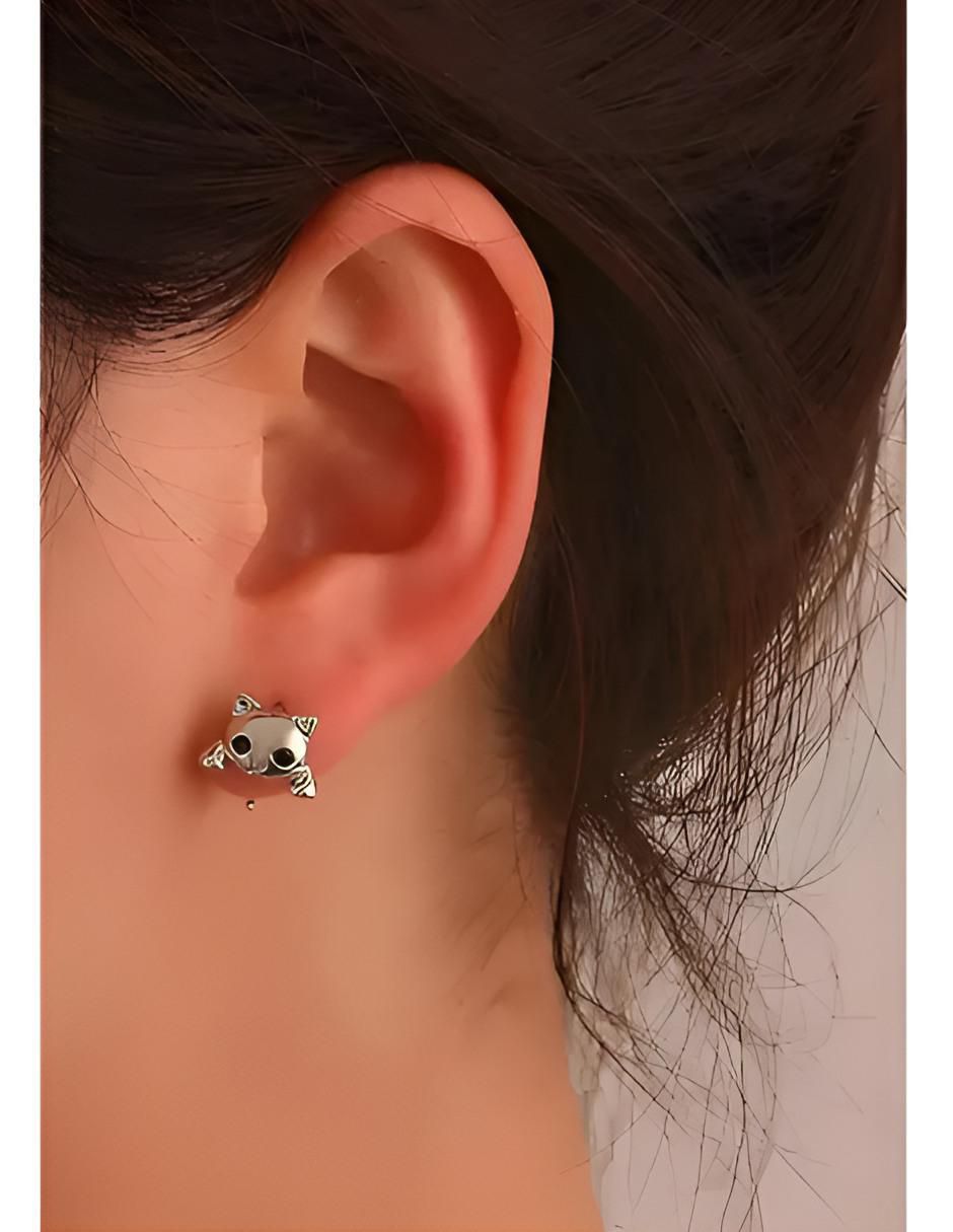Aretes de Gata Plata 925 - Image 5