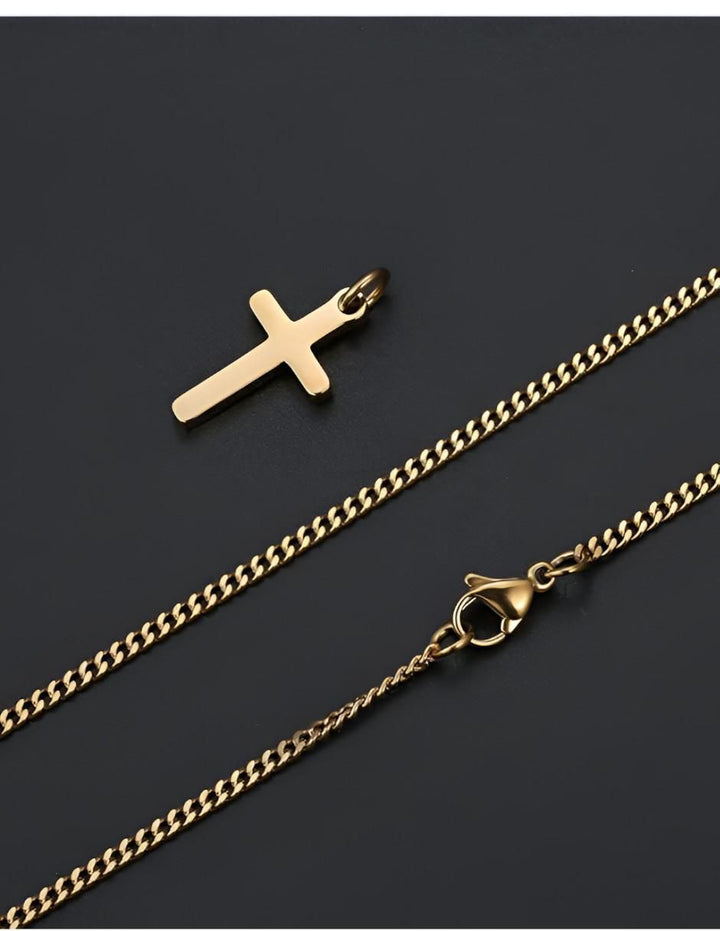 Collar Cruz Acero Inoxidable Dorado - Image 3