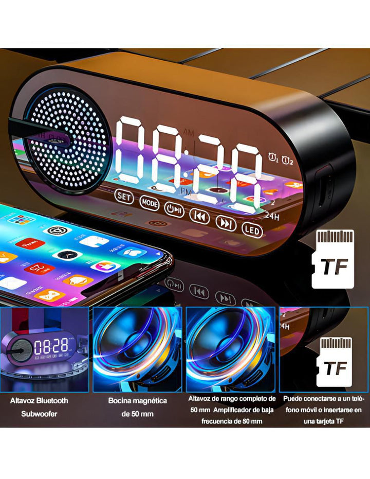 Reloj Despertador Digital LED Bluetooth - Image 3